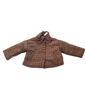Kinder‎ Mo: Vint houndstooth children’s jacket brown 1-2Y